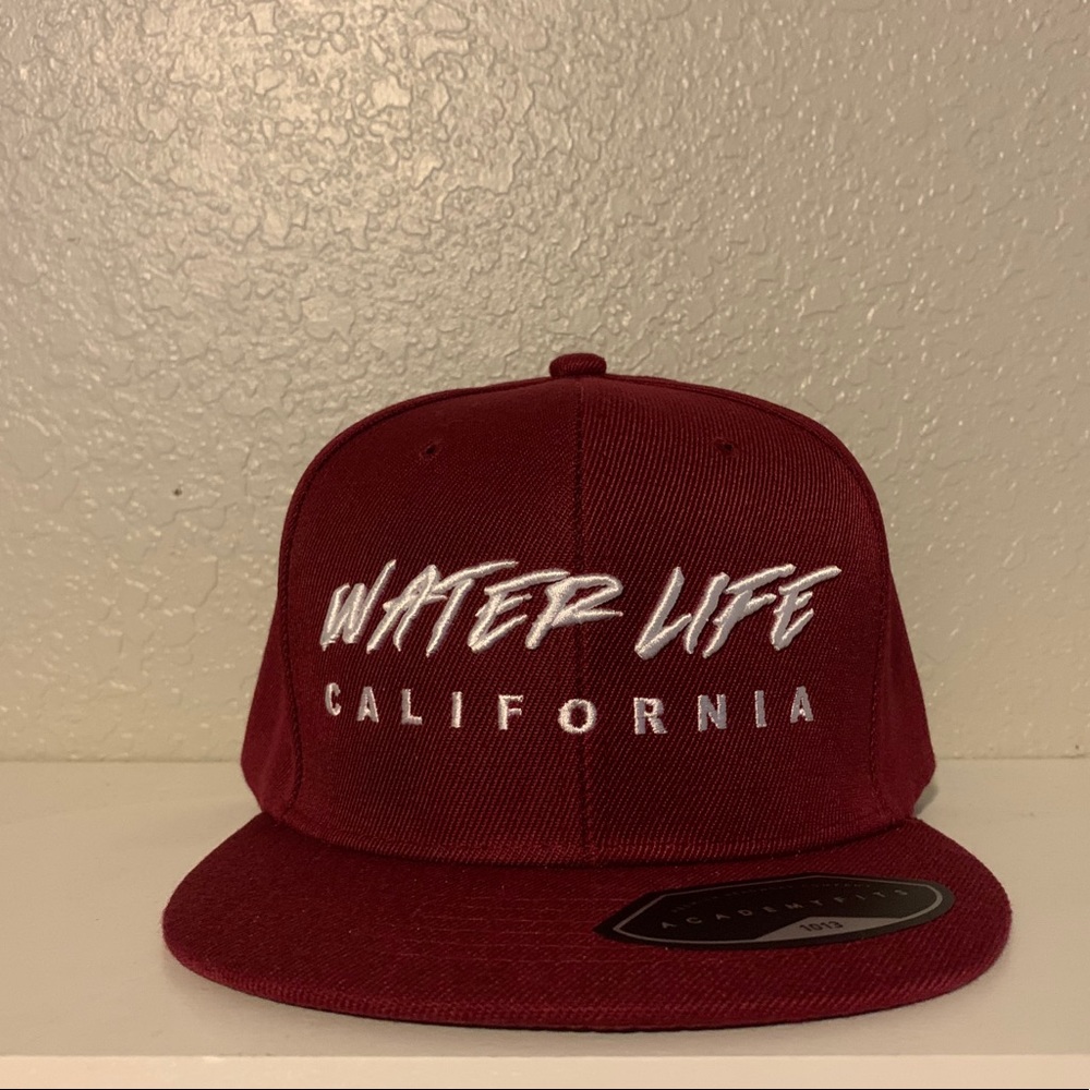 Burgundy Water Life California Snapback Hat